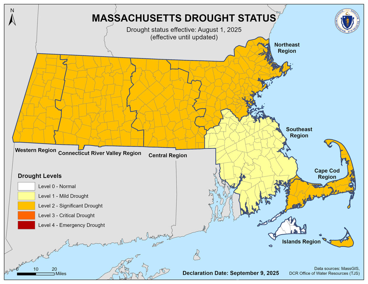 Drought Status Map September 9, 2025