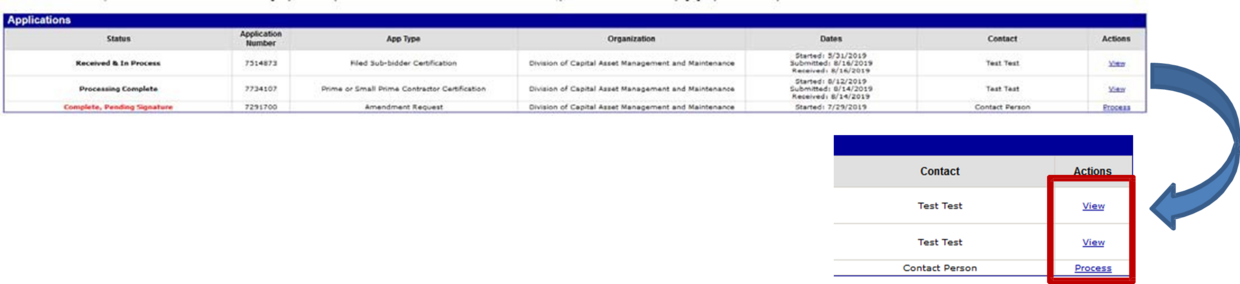 application with call out