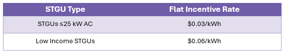 Program Year 2025 Flat Incentive Rates
