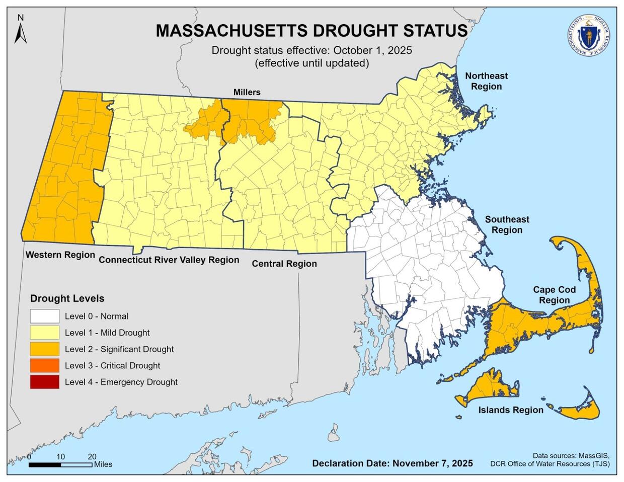 Drought Status Map November 7, 2025