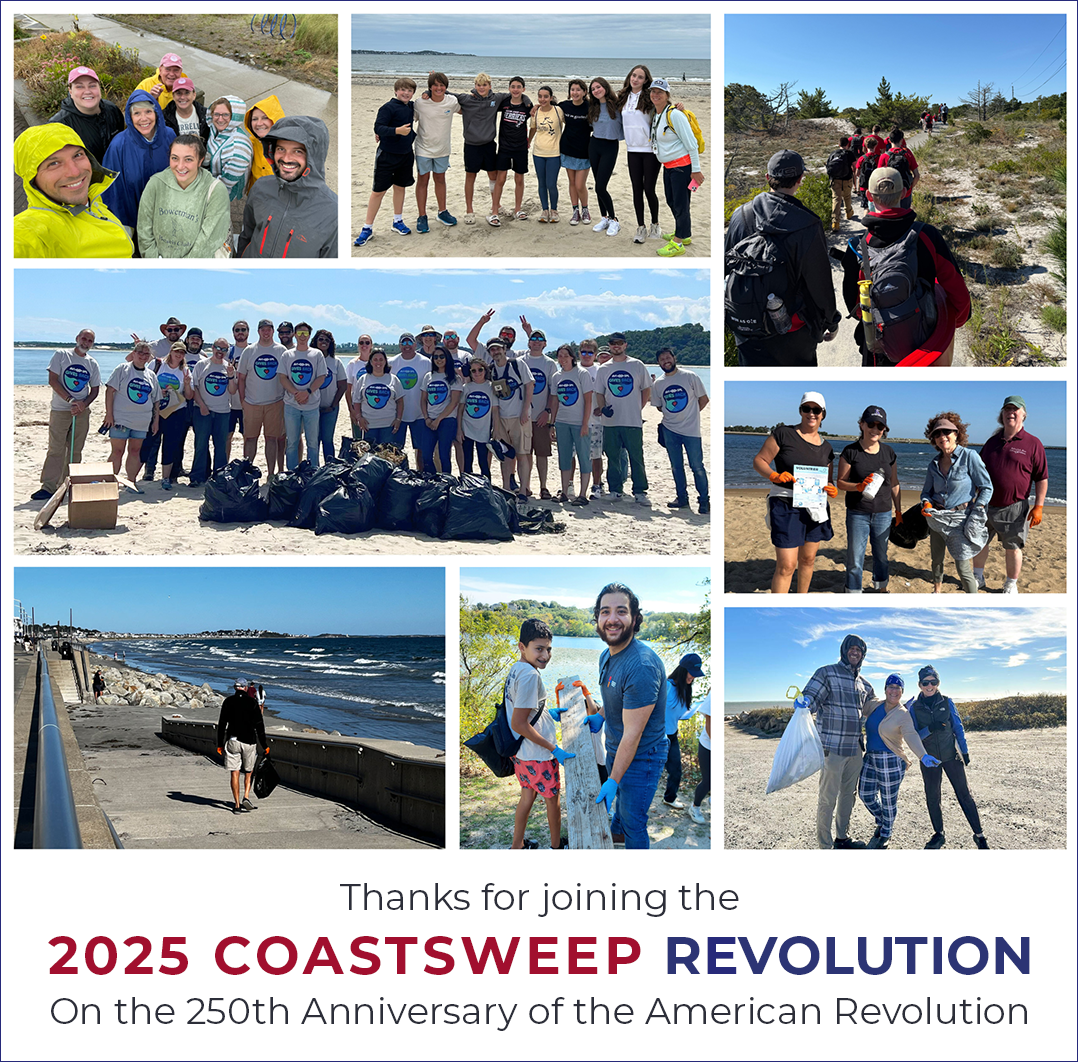 Collage of COASTSWEEP Volunteers at cleanups across Massachusetts