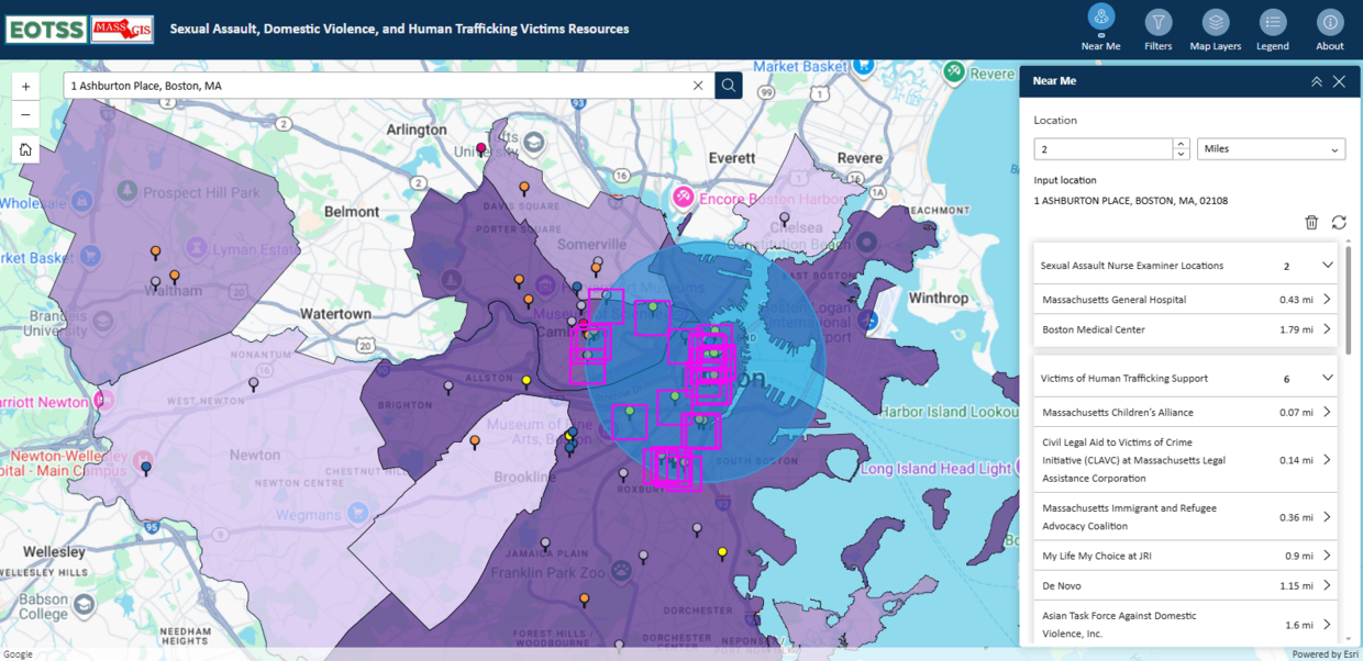 Sexual Assault, Domestic Violence, and Human Trafficking Victims Resources viewer screen shot