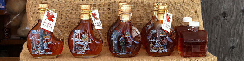 bottles of maple syrup