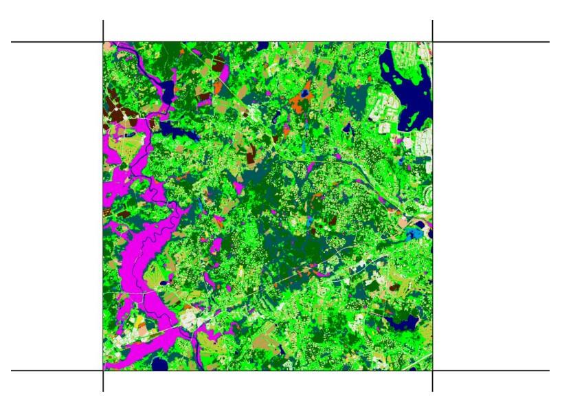 Colorful square of landcover