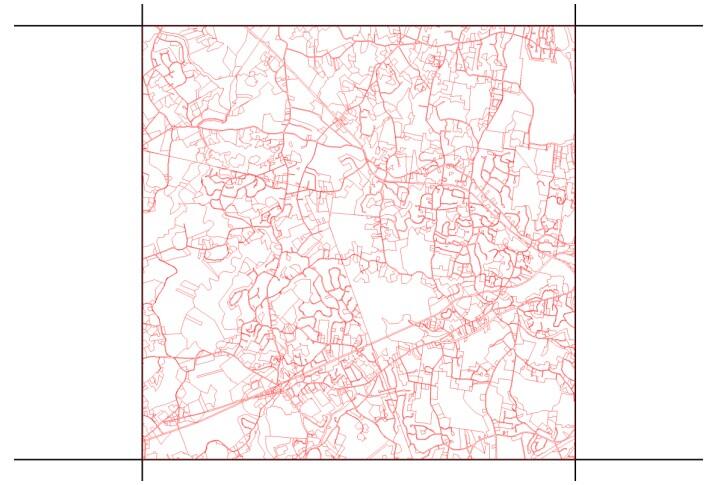 Red polygons landuse + parcels