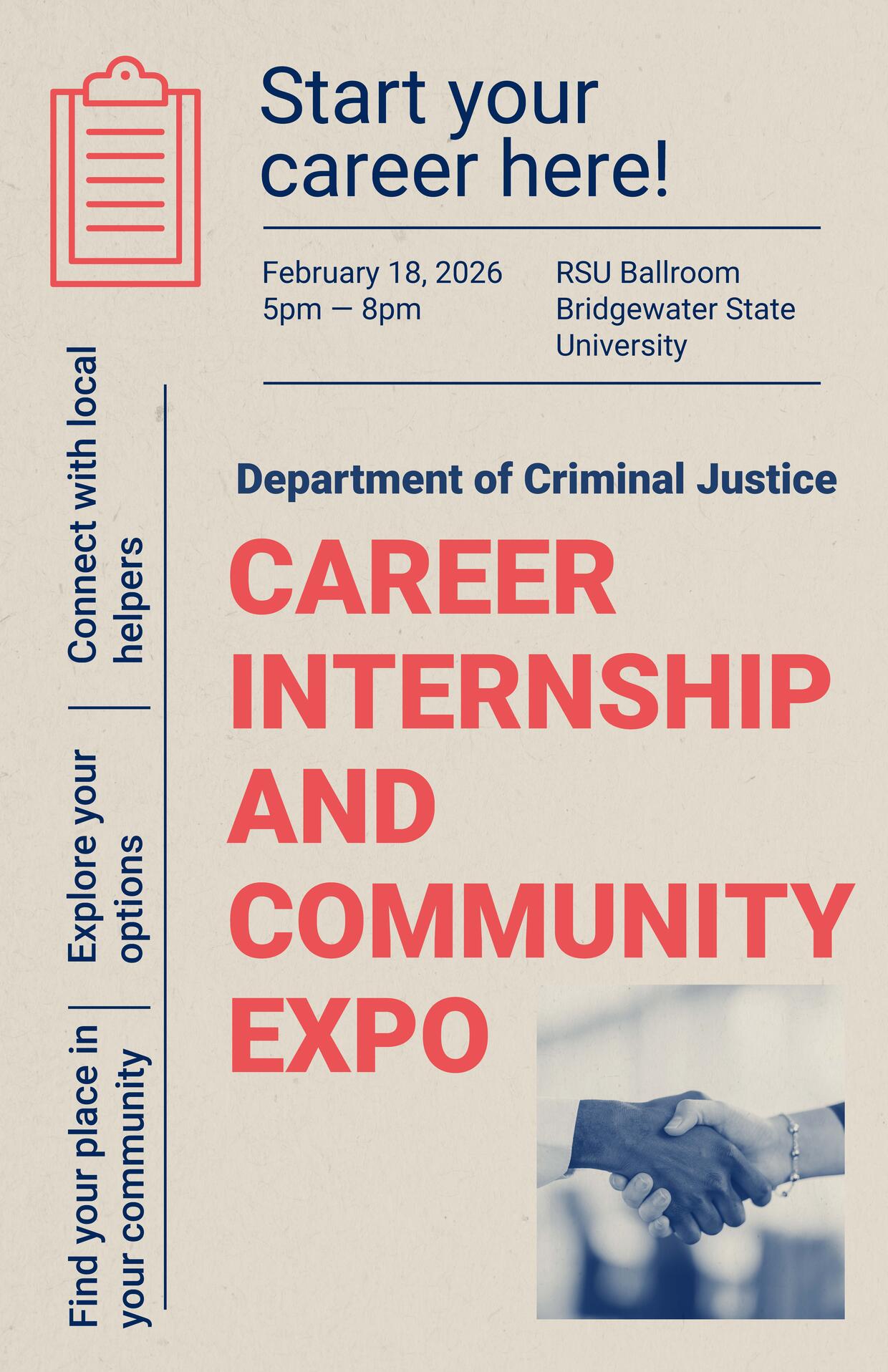 Flyer for event with date, time, and location.