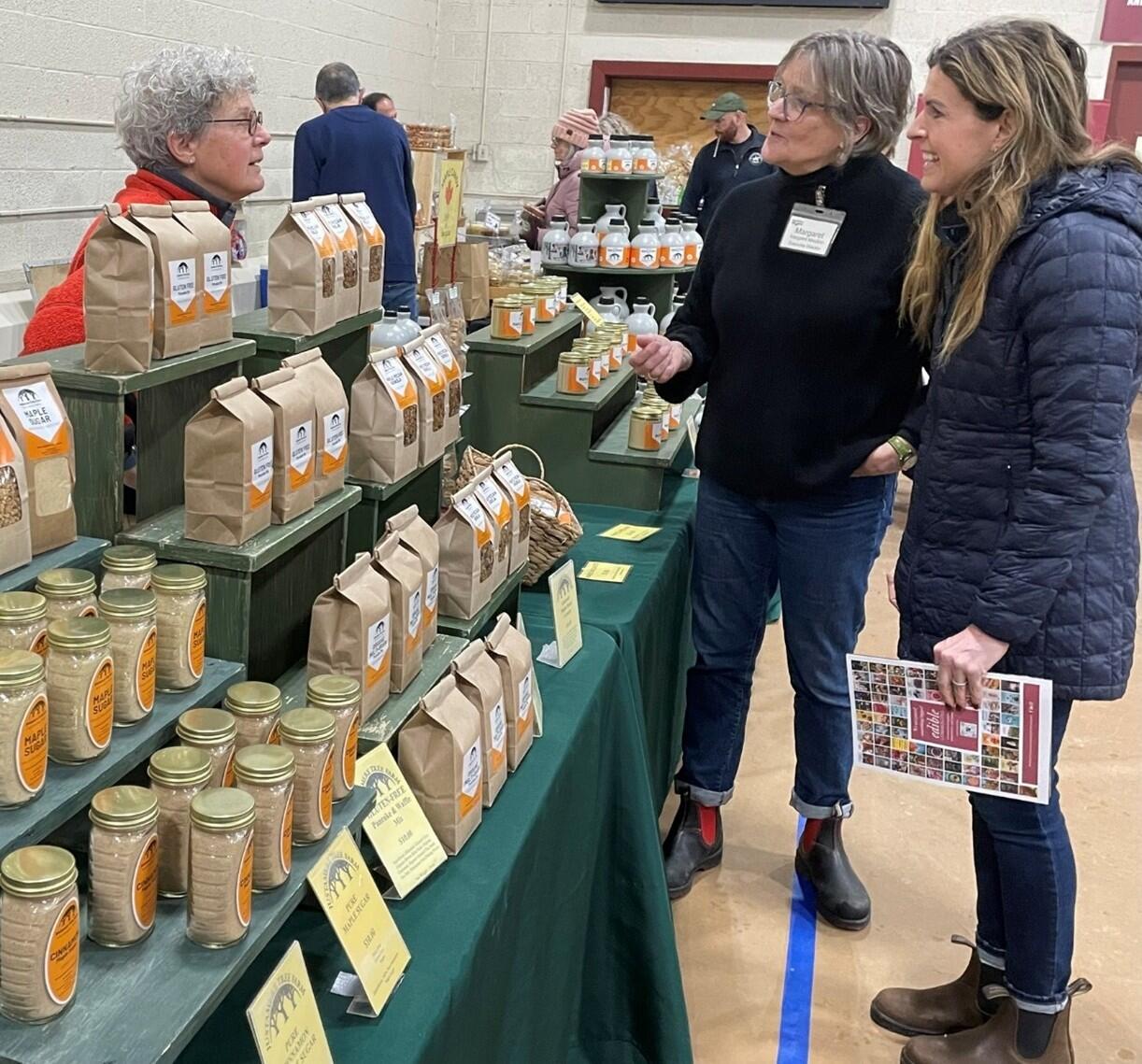Commissioner Randle chatting with local vendor at the Berkshire Grown Winter Farmers Market in Great Barrington