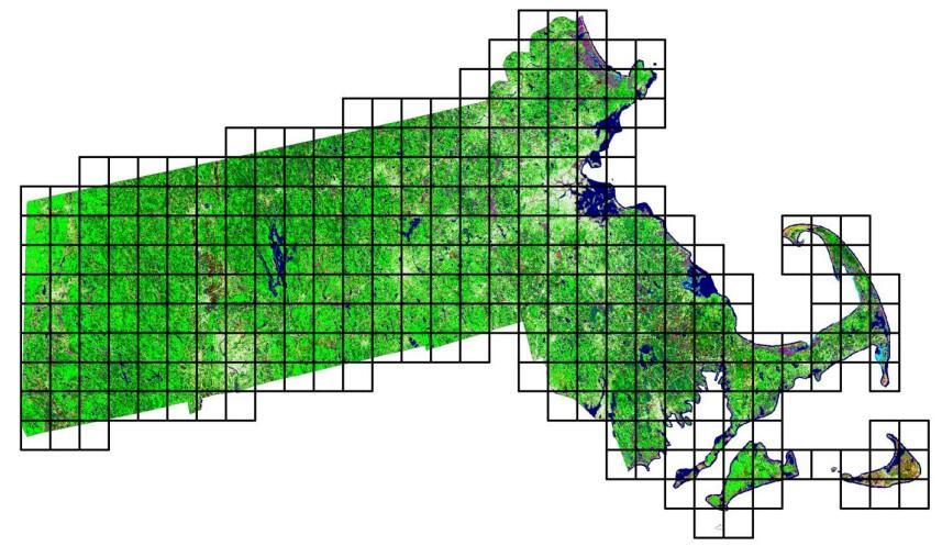 Landcover colors across MA with index squares
