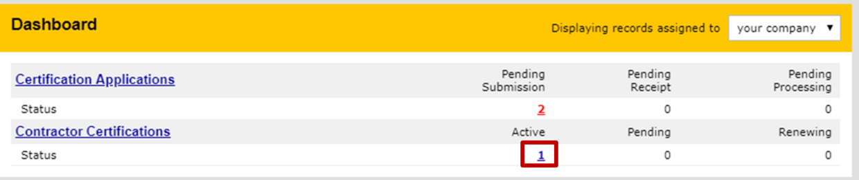 screen shot of online portal