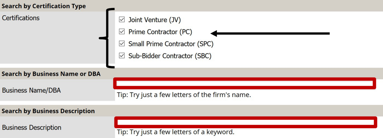 Search variables