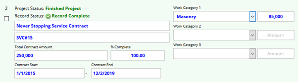 completed project information