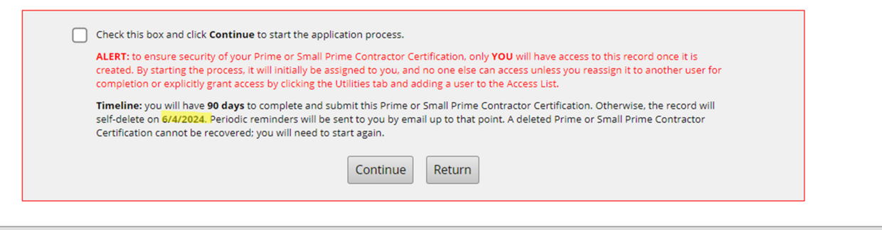 confirmation checkbox