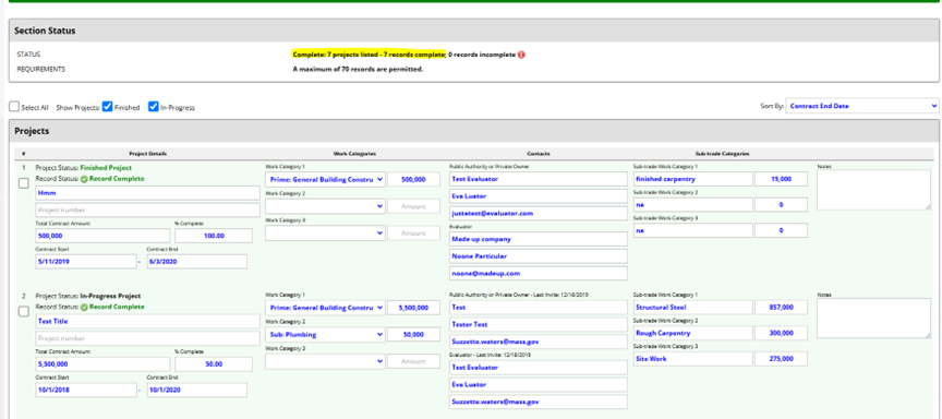 decreased project number