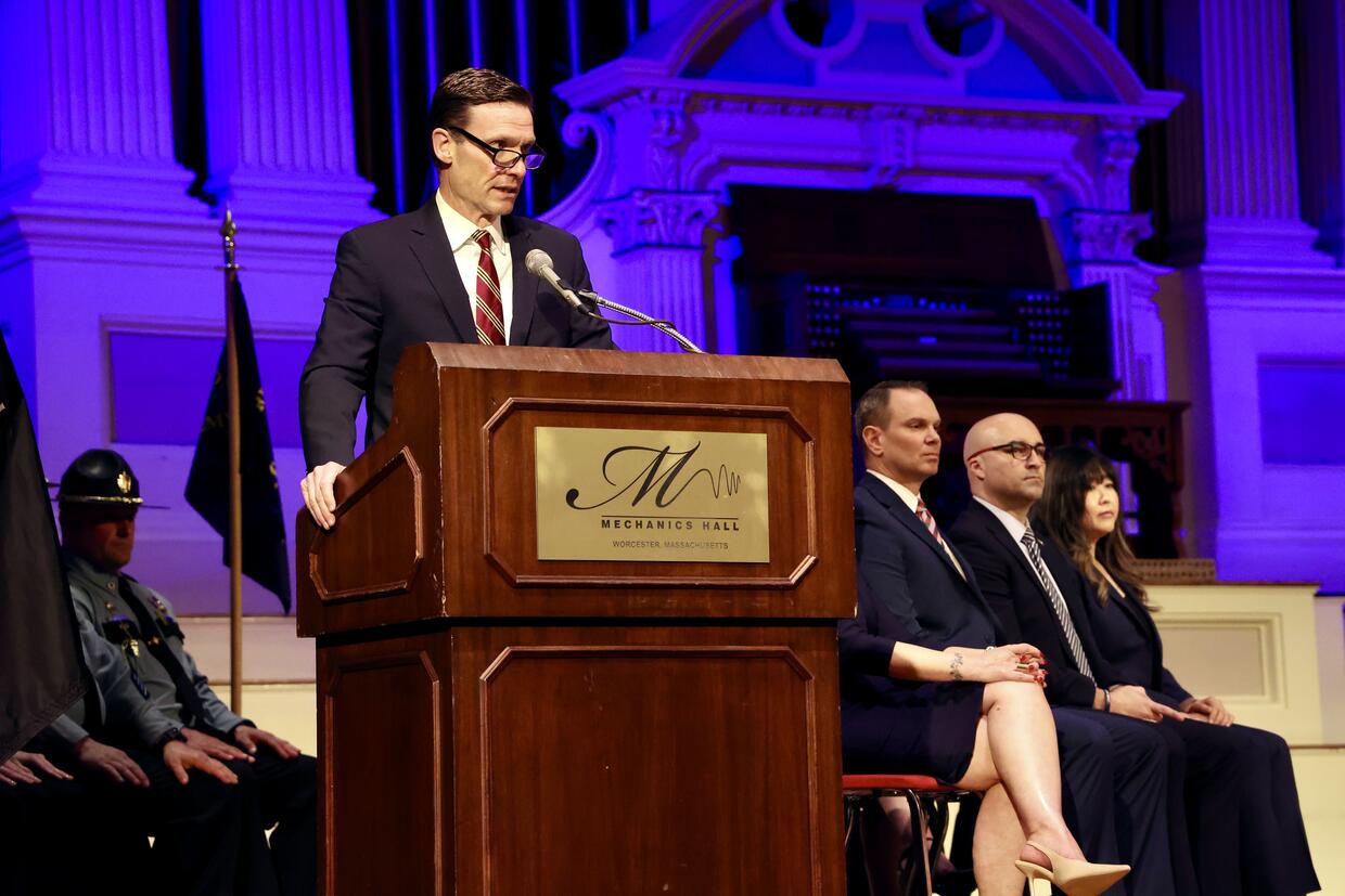 DOC Commissioner Shawn Jenkins speaking during the RTC 339 graduation ceremony.