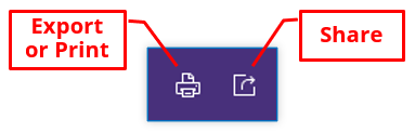 Export or Print and Share buttons