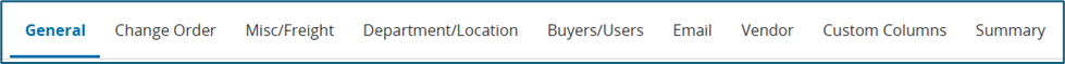 COMMBUYS Tabs showing it is a tab-based system that is worked through from left to right.