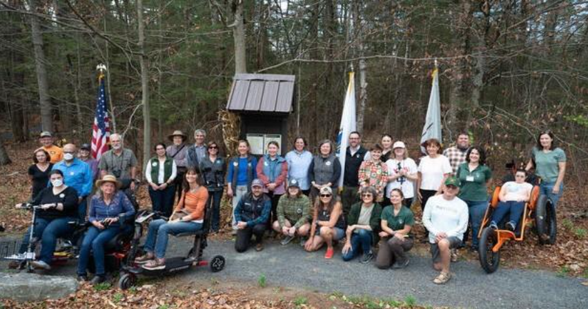 Diverse group of trail users advocating for accessible trails