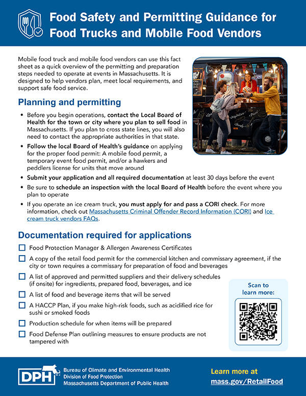 Food Safety and Permitting Guidance for Food Trucks and Mobile Food Vendors sample