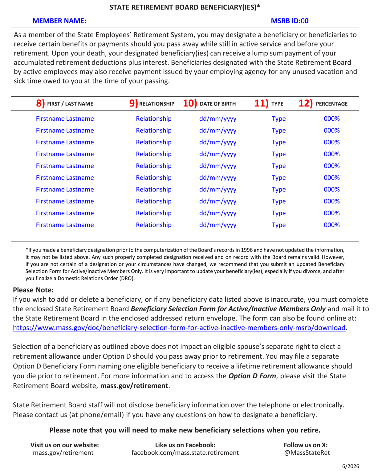 Page 2 Sample of 2025 MSERS Annuity Savings Account Annual Statement