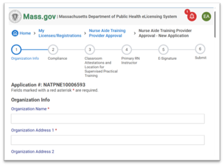 Apply to become a DPH approved Nurse Aide Training Program Step 4