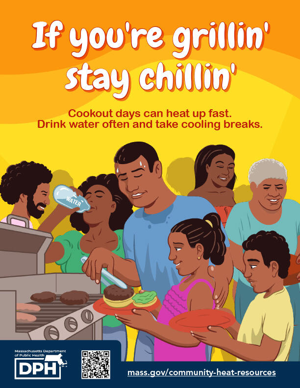 People drinking water during a cookout day