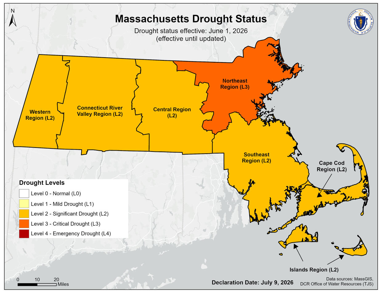 Drought Status Map July 9, 2026