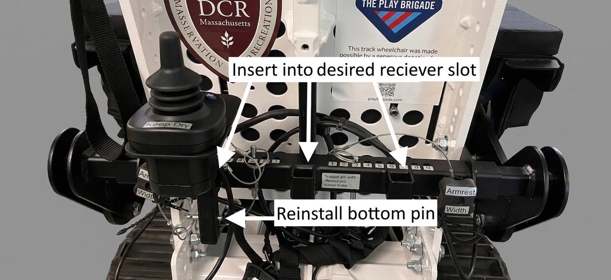 Controller slots on the rear of the chair.