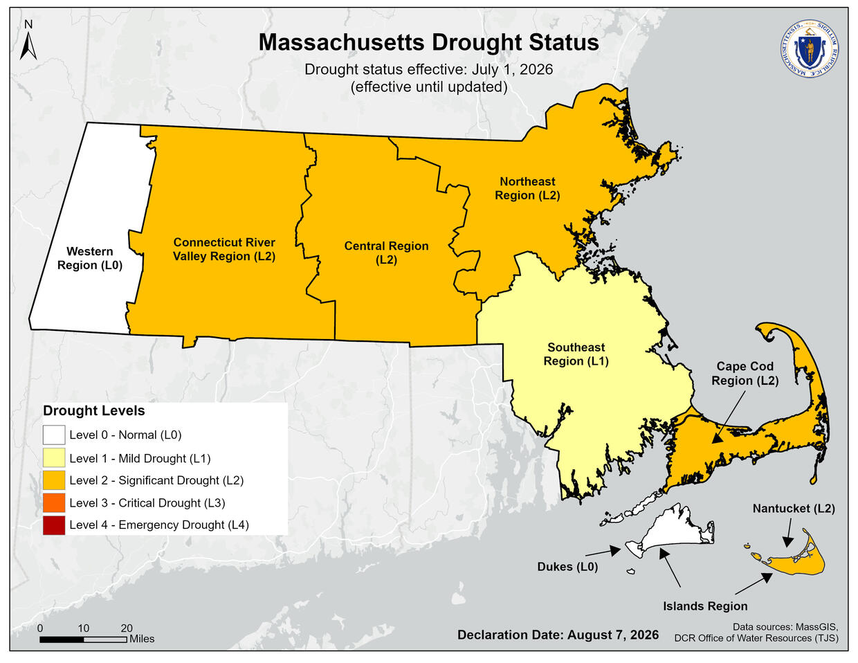 Drought Status Map August 7, 2026