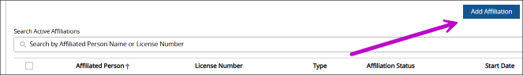 Add Affiliations Screenshot