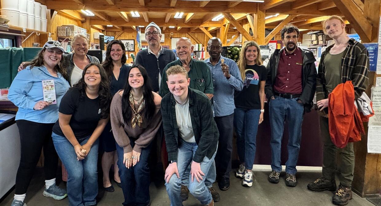 With MDAR staff, members of the Agricultural Youth Council, Mass Tourism officials, and Gordie Cook at Flayvors of Cook Farm in Hadley