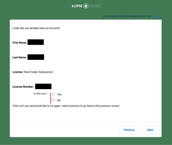 License Detailed View Screenshot