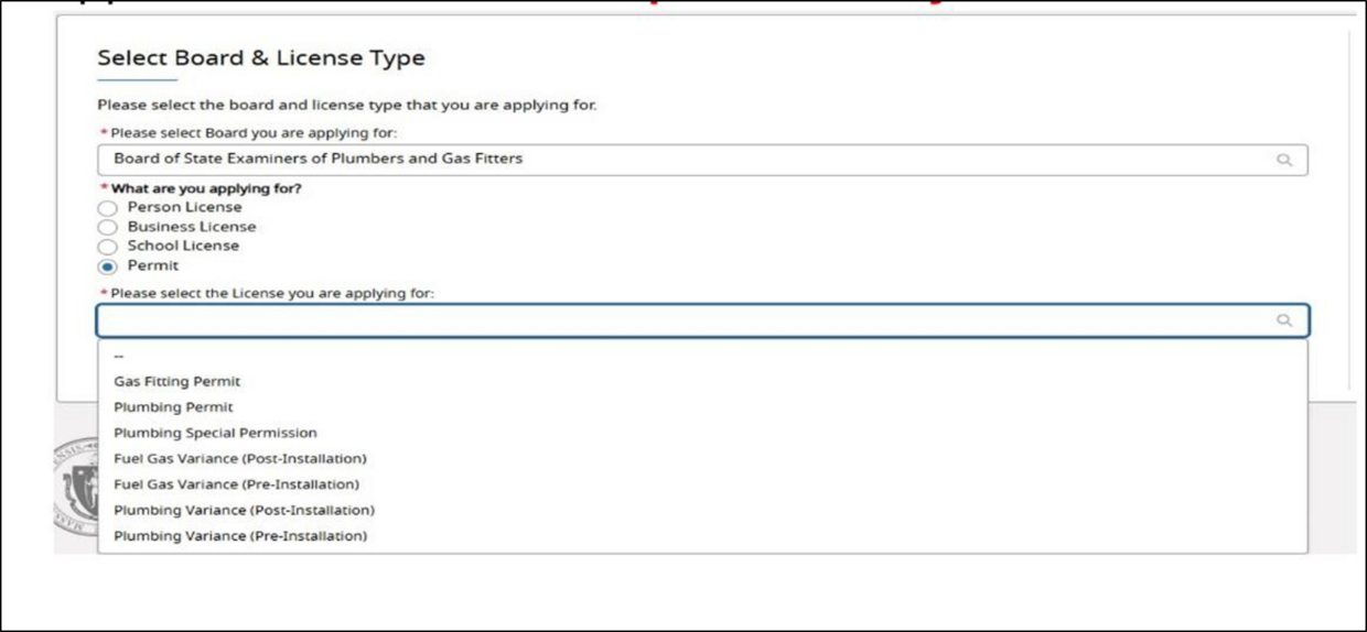 Variance Dropdown List Screenshot