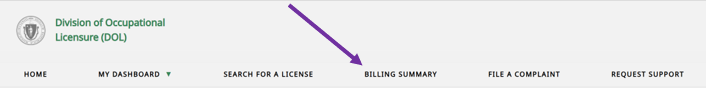 Billing Summary Tab Screenshot