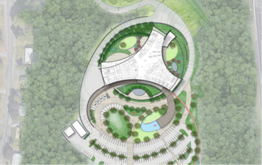 Aerial sketch of Massachusetts Veterans Home at Holyoke