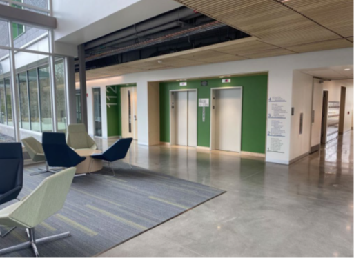 Common lounge space at MassBay Community College