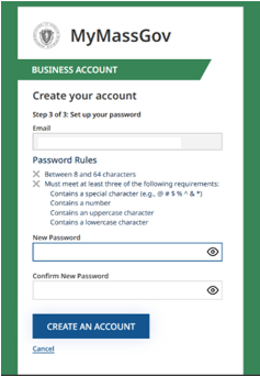 Mymassgov Create Your Account Step 3 Screenshot