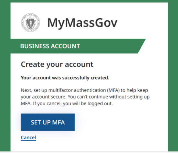 Mymassgov MFA Screenshot