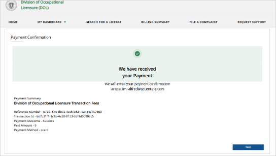 Payment Confirmation Screenshot