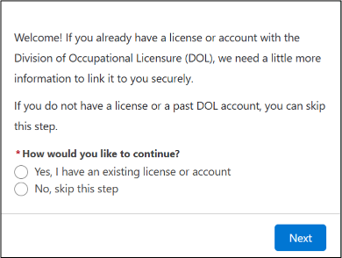 Welcome Message Screenshot