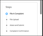 File a Complaint Steps Screenshot