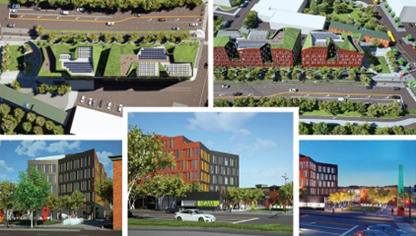 collage of building renderings