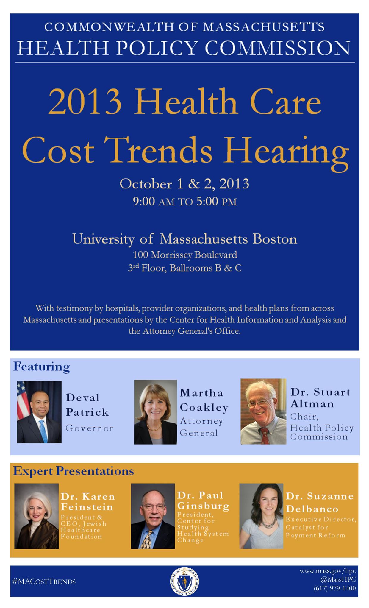 2013 Health Care Cost Trends Hearing 