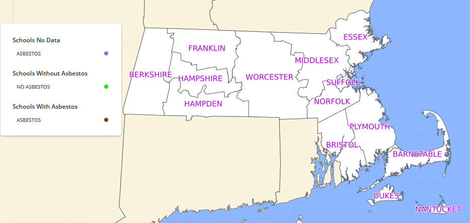 Map of school asbestos information.