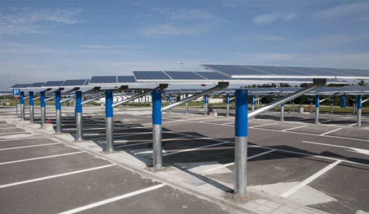 rows of solar panels