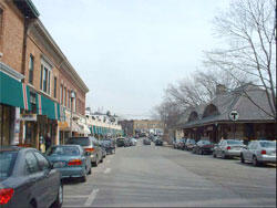 The Newton Center Green Line station provides an anchor for a vibrant retail corridor.