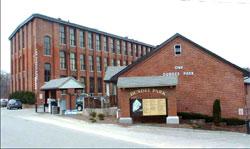 Offices in a re-developed mill adjacent to the town center commuter rail station in Andover.