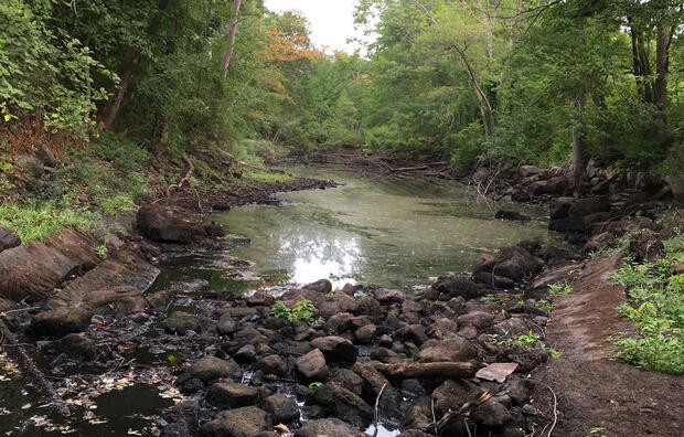 River with low flows