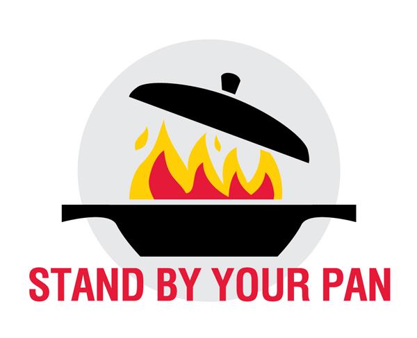 Stand by your pan cooking fire safety logo