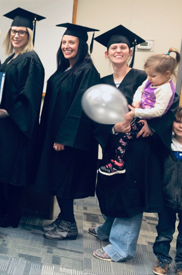 Mothers Amanda Bernard, Heather Kelley, and Melissa Teal.
