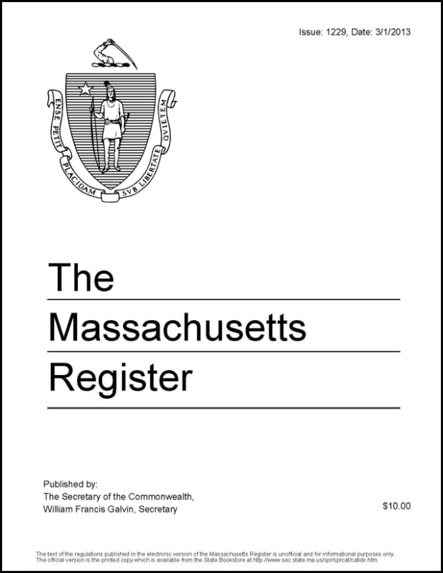 Massachusetts Register Cover Image